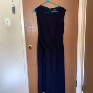 Tie waist crepe crop jumpsuit